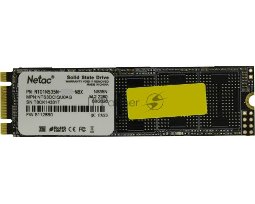 Накопитель SSD Netac 512Gb M.2 N535N Series <NT01N535N-512G-N8X> Retail (SATA3, up to 540/490MBs, 3D TLC, 22х80mm)