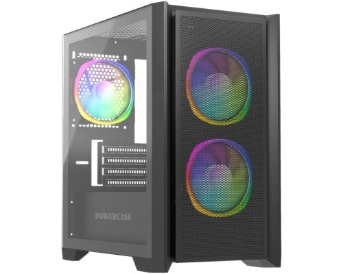 [Корпус] Powercase Alisio Micro Z3B ARGB, Tempered Glass, 3x 120mm ARGB fan, чёрный, mATX  (CAMZB-A3)