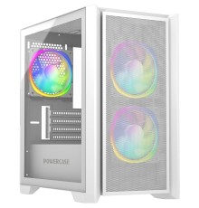 Powercase Alisio Micro Z3W ARGB, Tempered Glass, 3x 120mm ARGB fan, белый, mATX  (CAMZW-A3)