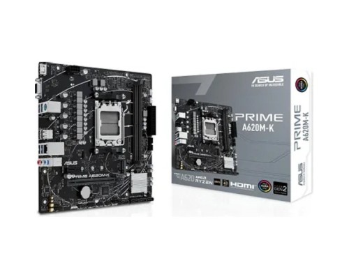 [Материнская плата] ASUS PRIME A620M-K (Socket AM5, mATX, 2xDDR5(96GB), VGA/HDMI, 1xPCIe 4.0x16/1xPCIe 3.0, 1xLAN, 4xSATA 6Gb/s, 1xM.2, 4xUSB 3.2, 2xUSB 2.0, 1xPS/2)