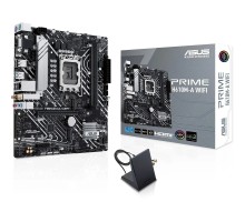 ASUS PRIME H610M-A WIFI (Socket 1700, mATX, 2xDDR5(96GB), VGA/DP/HDMI, 1xPCIe 4.0x16/1xPCIe 3.0, 1xLAN, Wi-Fi, BT, 4xSATA 6Gb/s, 2xM.2, 1xUSB 3.2, 4xUSB 2.0, 2xPS/2)