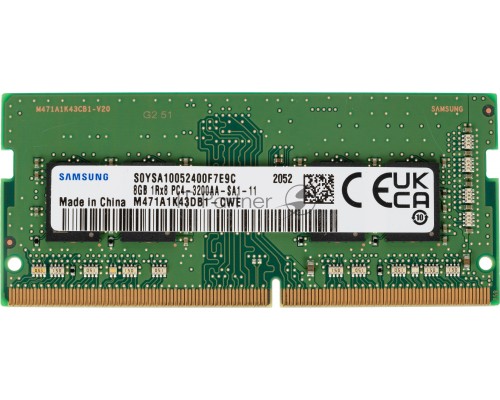 Оперативная память Samsung 8GB DDR4 3200MHz SO-DIMM (PC4-25600) 1.2V (M471A1K43DB1-CWE)