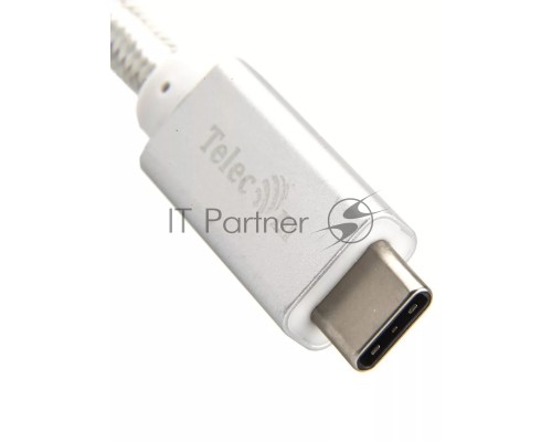 Кабель USB 3.1 Type Cm -- Cm IC 5А 10Gbs длина 1M, Telecom <TC420S> серебряный