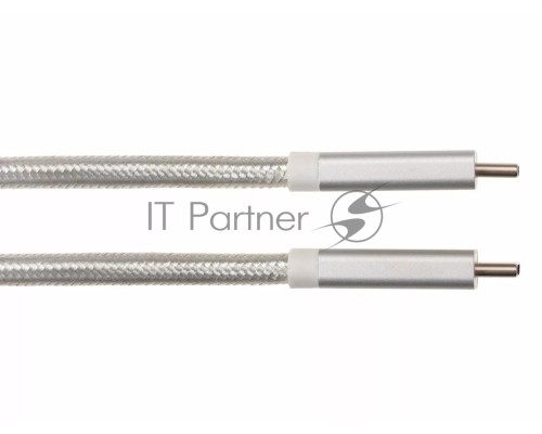 Кабель USB 3.1 Type Cm -- Cm IC 5А 10Gbs длина 1M, Telecom <TC420S> серебряный