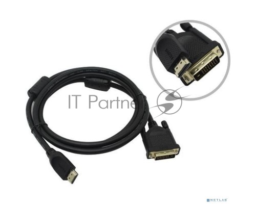 Кабель HDMI AM/DVI(24+1)M, 1.8м, CU, 1080P@60Hz, 2F, VCOM <CG484GD-1.8M>