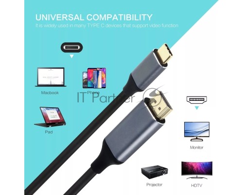Кабель USB3.1 CM-HDMI 1.8M CU423MC-1.8M VCOM