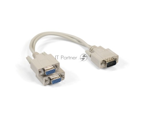 Кабель-разветвитель  Exegate EX284939RUS ExeGate EX-CC-VGA-15M2x15F-0.3 (монитор - 2xSVGA card, 15M/2x15F, 0,3м)