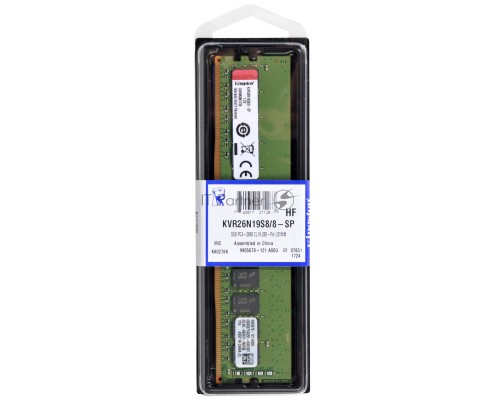 Оперативная память Kingston 16GB DDR4 2666MHz DIMM KVR26N19S8/16 PC4-21300, CL19