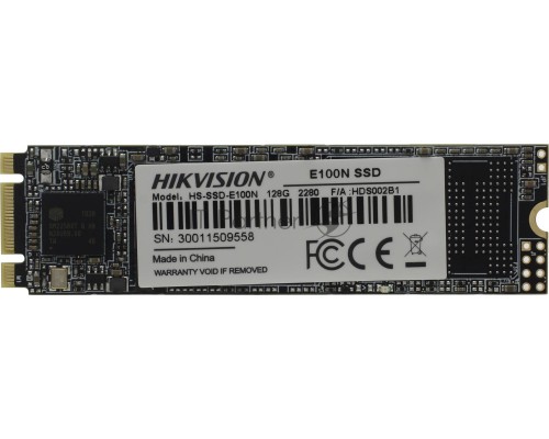 Накопитель SSD M.2 HIKVision 128GB E100N Series <HS-SSD-E100N/128G> (SATA3, up to 530/450MBs, 3D TLC, 35TBW, 22x80mm)