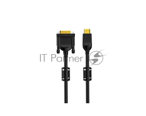 Кабель HDMI AM/DVI(24+1)M, 5м, CU, 1080P@60Hz, 2F, VCOM <CG484GD-5M>