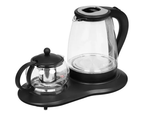 [Пылесос] Чайный набор Kitfort КТ-6178 2л. 1500Вт черный (корпус: стекло)