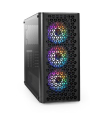 Exegate EX296077RUS Корпус Miditower ExeGate EVO-9202-EVO800 (ATX, БП EVO800RGB с вент. 12 см, с окном, 1*USB+1*USB3.0, аудио, черный, 3 вент. 12см с RGB подсветкой)