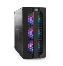 Exegate EX296078RUS Корпус Miditower ExeGate EVO-9205-EVO800 (ATX, БП EVO800RGB с вент. 12 см, с окном, 1*USB+1*USB3.0, аудио, черный, 3 вент. 12см с RGB подсветкой)