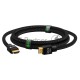 Кабель GCR 2.0m HDMI версия 2.0, HDR 4:2:2, Ultra HD, 4K 60 fps 60Hz/5K*30Hz, 3D, AUDIO, 18.0 Гбит/с, 28/28 AWG, OD7.8mm, тройной экран, черный нейлон, AL корпус черный, GCR-52189 GCR Кабель 2.0m HDMI версия 2.0, HDR 4:2:2, Ultra HD, 4K 60 fps 60Hz/5K*30