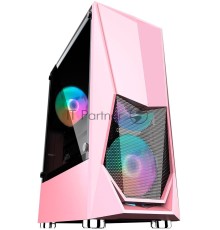 Компьютерный корпус 1STPLAYER DK-3 PINK / ATX, tempered glass / 3x 120mm LED fans inc. / DK-3-PK-3G6