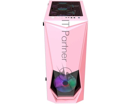 Компьютерный корпус 1STPLAYER DK-3 PINK / ATX, tempered glass / 3x 120mm LED fans inc. / DK-3-PK-3G6