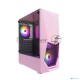Компьютерный корпус 1STPLAYER DK-3 PINK / ATX, tempered glass / 3x 120mm LED fans inc. / DK-3-PK-3G6