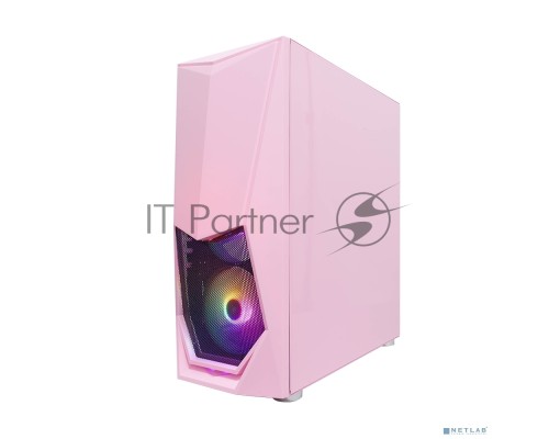 Компьютерный корпус 1STPLAYER DK-3 PINK / ATX, tempered glass / 3x 120mm LED fans inc. / DK-3-PK-3G6