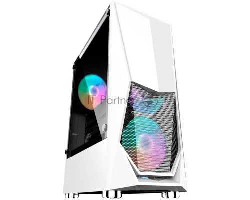 Компьютерный корпус 1STPLAYER DK-3 WHITE / ATX, tempered glass / 3x 120mm LED fans inc. / DK-3-WH-3G6