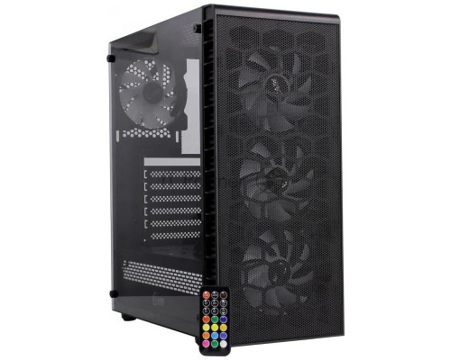 Компьютерный корпус Powercase Mistral Z4С Mesh LED, Tempered Glass, 4x 120mm 5-color fan, чёрный, ATX  (CMIZ4C-L4)