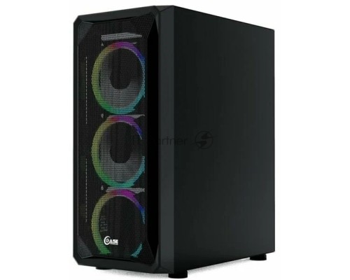 Компьютерный корпус Powercase Mistral Z4С Mesh LED, Tempered Glass, 4x 120mm 5-color fan, чёрный, ATX  (CMIZ4C-L4)