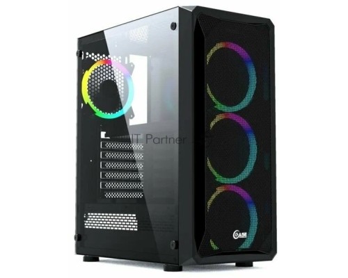Компьютерный корпус Powercase Mistral Z4С Mesh LED, Tempered Glass, 4x 120mm 5-color fan, чёрный, ATX  (CMIZ4C-L4)
