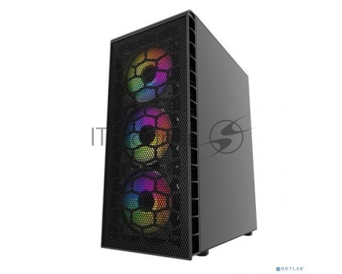 Компьютерный корпус Powercase Mistral Z4С Mesh LED, Tempered Glass, 4x 120mm 5-color fan, чёрный, ATX  (CMIZ4C-L4)