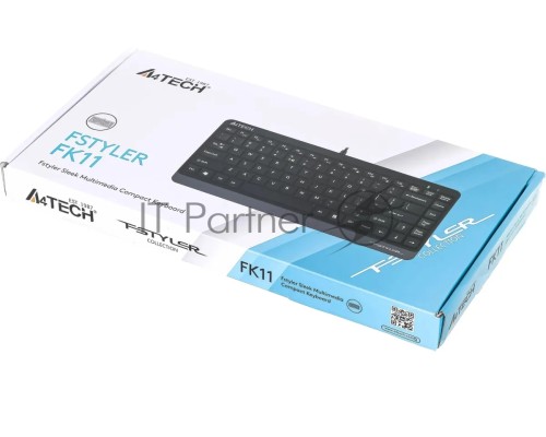 Клавиатура A4 Fstyler FK11 серый USB slim