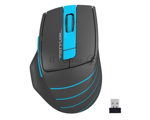 Мышь беспроводная A4Tech Fstyler FG30S серый/синий, 2000 dpi, радиоканал, USB, кнопки - 5