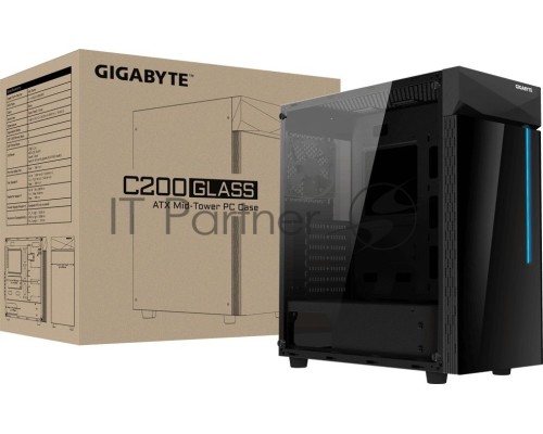 Компьютерный корпус Gigabyte C200 GB-C200G черный без БП ATX 5x120mm 4x140mm 2xUSB3.0 audio bott PSU