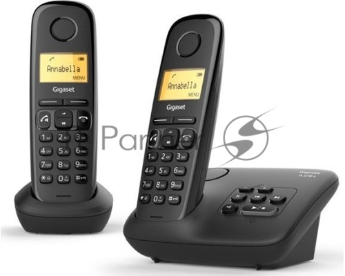 Р/Телефон Dect Gigaset A270 DUO RUS черный (труб. в компл.:2шт) АОН