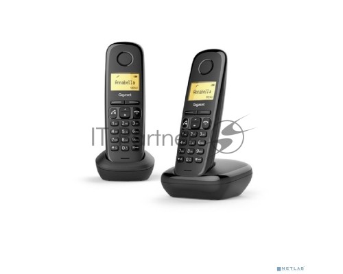 Р/Телефон Dect Gigaset A270 DUO RUS черный (труб. в компл.:2шт) АОН