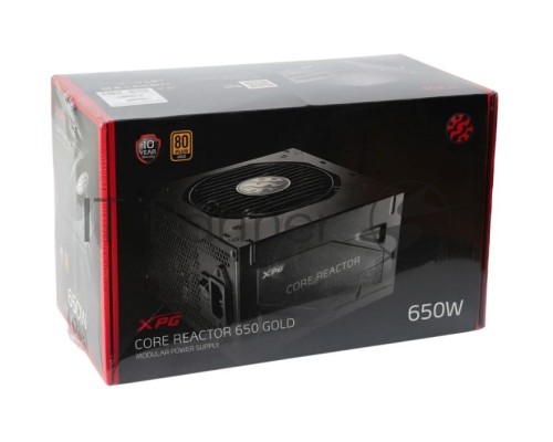 Блок питания XPG COREREACTOR650G-BLACKCOLOR (модульный 650 Вт, PCIe-4шт, ATX v2.31, Active PFC, 120mm Fan, 80 Plus Gold)