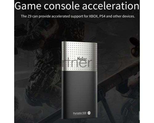 Внешний накопитель SSD External Netac 250Gb Z9 <NT01Z9-250G-32BK> (USB3.2, up to 550/480MBs, 90х47.5х11.5mm, Aluminium+Plastic)