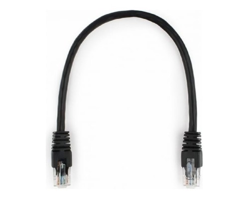 [Коммутационный шнур] Патч-корд UTP Cablexpert PP6U-0.25M/BK кат.6, 0.25м, литой, многожильный (чёрный)
