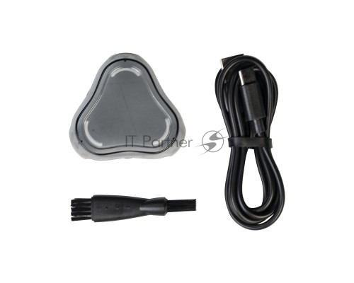 Бритва Galaxy Line GL 4209, серебряный с черным, роторная, аккумуляторная, 5 Вт, Li-Ion аккумулятор емкостью 600 мА*ч, время непрерывной работы до 1,5 ч, ножи из нержавеющей стали, 3 независимые плавающие головки, возможность промывки бреющего блока, инд