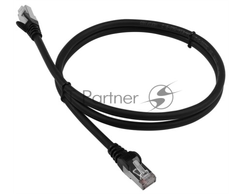 Патч-корд LANMASTER LSZH FTP кат.6, 1.0 м, черный
