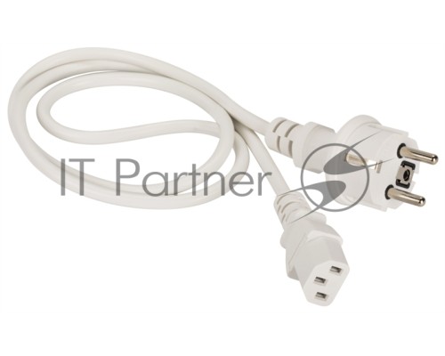 Шнур питания C13-Schuko прямая, 3х0.75, 220В, 10А, белый, 2 метра
