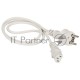 Шнур питания C13-Schuko прямая, 3х0.75, 220В, 10А, белый, 2 метра