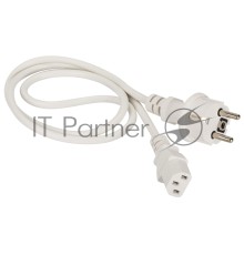 Шнур питания C13-Schuko прямая, 3х0.75, 220В, 10А, белый, 5 метров