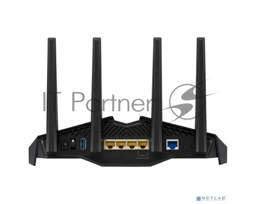 Роутер ASUS RT-AX82U // роутер 802.11b/g/n/ac/ax, до 574 + 4804Мбит/c, 2,4 + 5 гГц, 4 антенны, USB, GBT LAN ; 90IG05G0-MO3R10