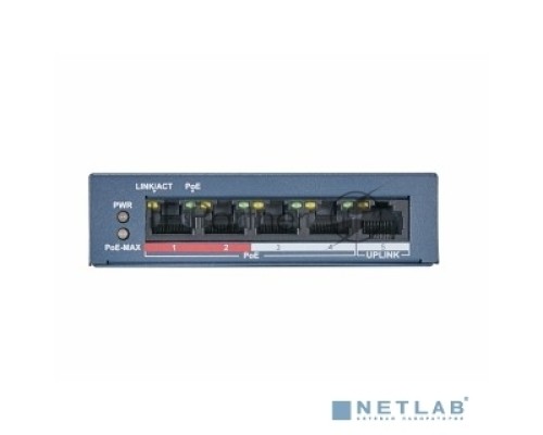 Коммутатор HiWatch DS-S504P(B) 5x100Mb 4PoE+ 35W неуправляемый