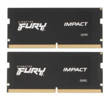 Память оперативная/ Kingston 32GB 4800MT/s DDR5 CL38 SODIMM (Kit of 2) FURY Impact PnP KF548S38IBK2-32