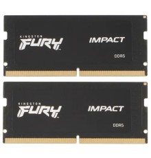Память оперативная/ Kingston 32GB 4800MT/s DDR5 CL38 SODIMM (Kit of 2) FURY Impact PnP KF548S38IBK2-32