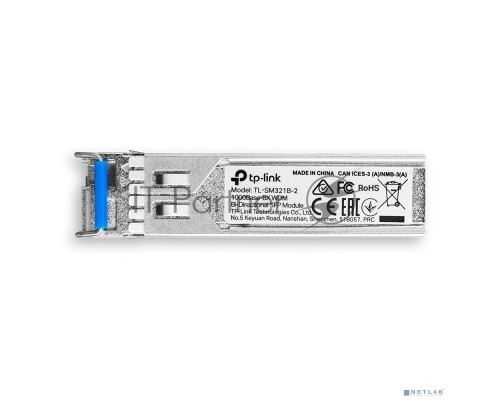 Модуль TP-Link SFP 1000Base-BX WDM Bi-Directional SFP module, TX: 1310 nm and RX: 1550 nm, 1 LC Simplex port , up to 2 km transmission distance in 9/125 μm SMF (Single-Mode Fiber), Supports Digital Diagnostic Monitoring (DDM).