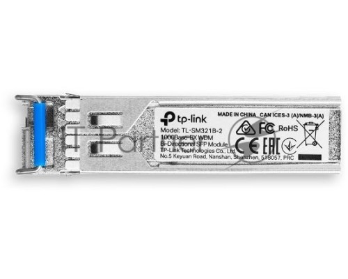 Модуль TP-Link SFP 1000Base-BX WDM Bi-Directional SFP module, TX: 1310 nm and RX: 1550 nm, 1 LC Simplex port , up to 2 km transmission distance in 9/125 μm SMF (Single-Mode Fiber), Supports Digital Diagnostic Monitoring (DDM).