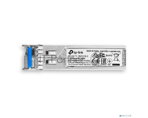 Модуль TP-Link SFP 1000Base-BX WDM Bi-Directional SFP module, TX: 1310 nm and RX: 1550 nm, 1 LC Simplex port , up to 2 km transmission distance in 9/125 μm SMF (Single-Mode Fiber), Supports Digital Diagnostic Monitoring (DDM).