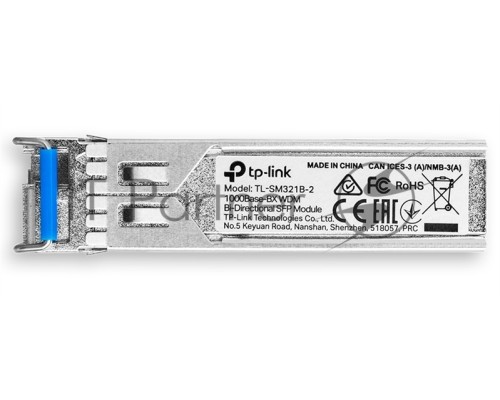 Модуль TP-Link SFP 1000Base-BX WDM Bi-Directional SFP module, TX: 1310 nm and RX: 1550 nm, 1 LC Simplex port , up to 2 km transmission distance in 9/125 μm SMF (Single-Mode Fiber), Supports Digital Diagnostic Monitoring (DDM).