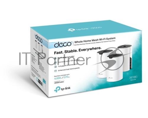 Роутер TP-Link AC1200 whole home WiFi system, 300Mbps at 2.4GHz and 867Mbps at 5GHz, M4R+M3W, 2 Giga Ethernet ports for M4R, support Router and Access Point mode, support IPTV, support IPv6, TP-Link Mesh technology, Auto Path Selection, 802.11k/v/r fast 