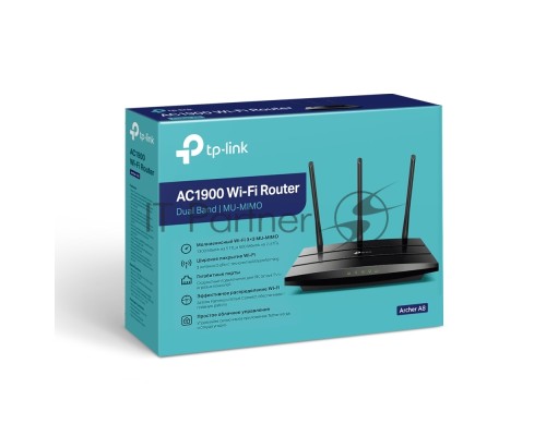 Роутер TP-Link AC1900 Dual Band Wireless Gigabit Router, 600Mbps at 2.4G and 1300Mbps at 5G, 3 external antennas, support MU-MIMO, Beamforming, Airtime Fairness, support Router & AP mode, support Russia PPTP/L2TP/PPPoE,  support IGMP Snooping/Proxy